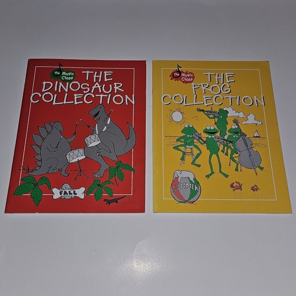 2 Music Class Song Books Lot Sheet Music Lyrics Picture Dinosaur Frog Collection